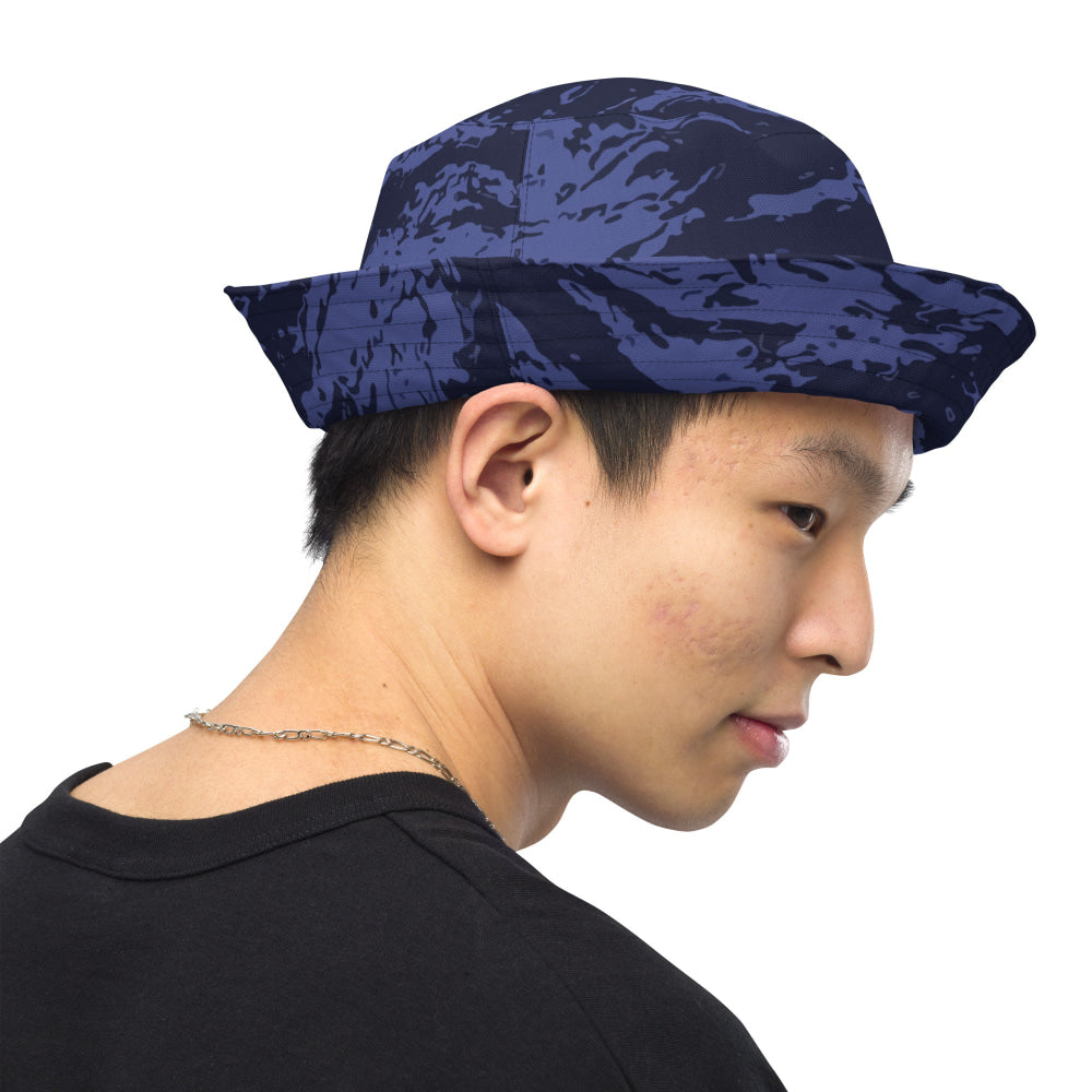 Black OPS Blue Tiger Stripe CAMO Reversible bucket hat - Bucket Hat