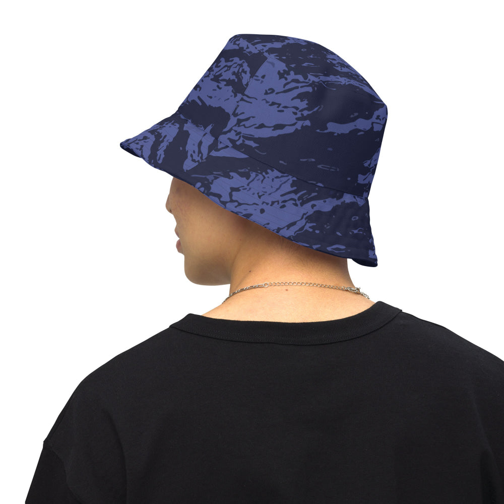 Black OPS Blue Tiger Stripe CAMO Reversible bucket hat - Bucket Hat