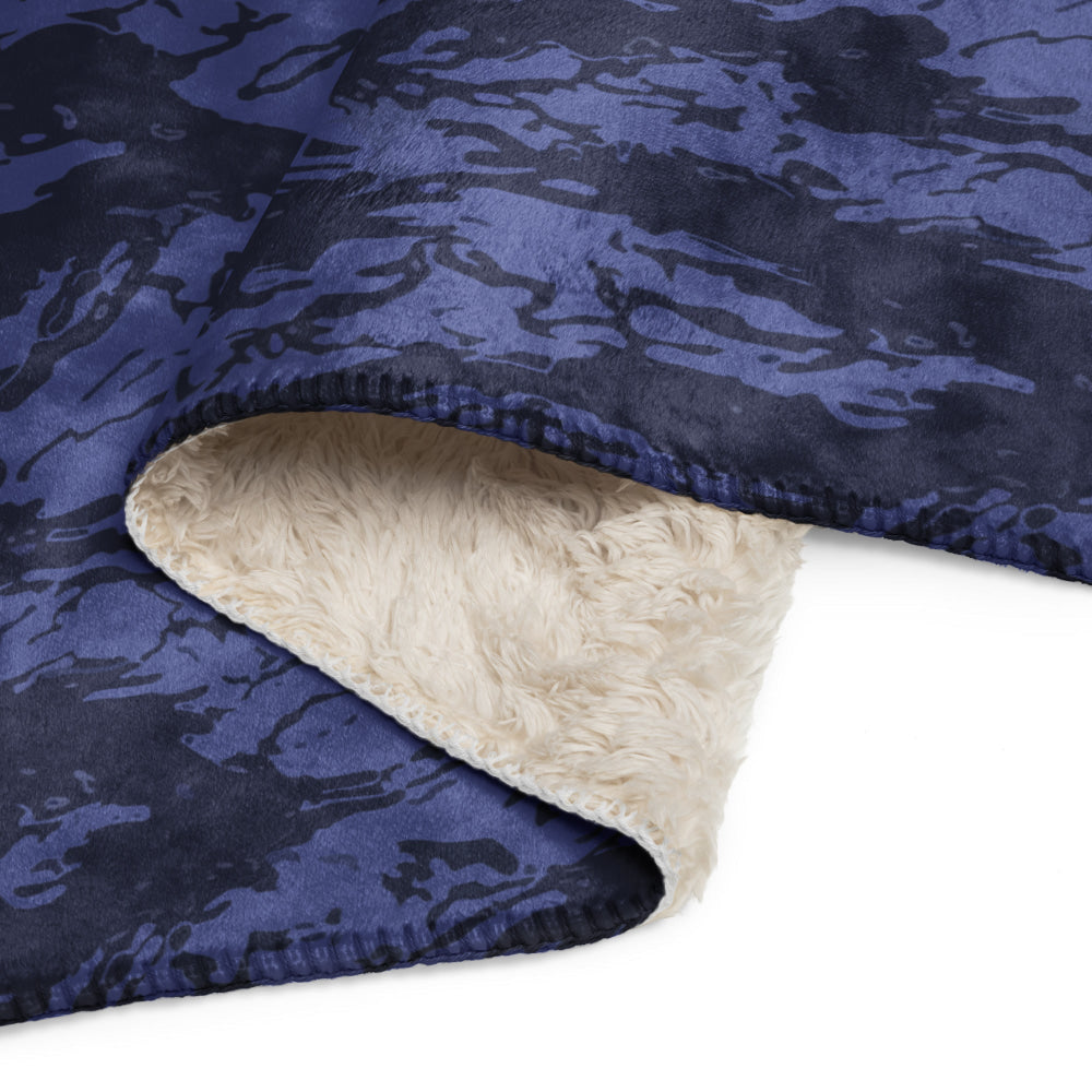 Black OPS Blue Tiger Stripe CAMO Sherpa blanket - Blanket