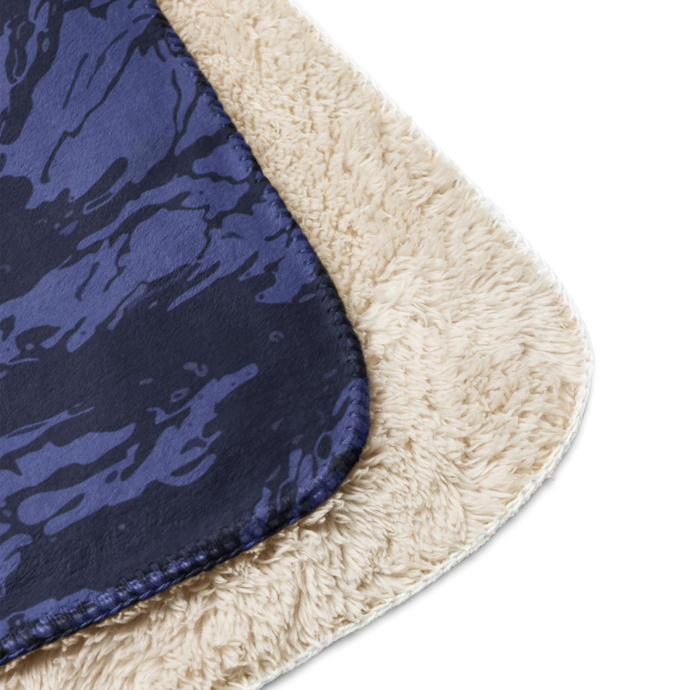 Black OPS Blue Tiger Stripe CAMO Sherpa blanket - Blanket