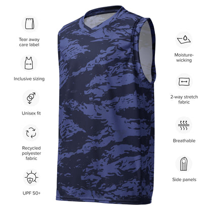 Black OPS Blue Tiger Stripe CAMO unisex basketball jersey - Unisex Basketball Jersey