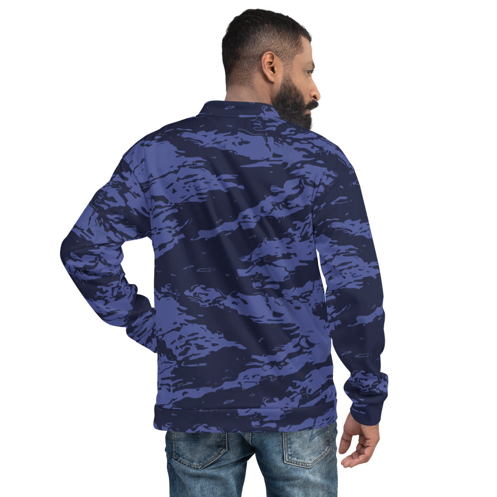 Black OPS Blue Tiger Stripe CAMO Unisex Bomber Jacket