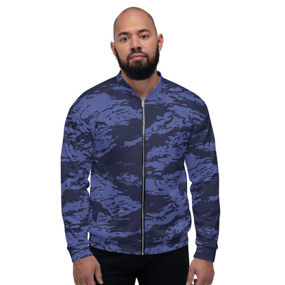 Black OPS Blue Tiger Stripe CAMO Unisex Bomber Jacket