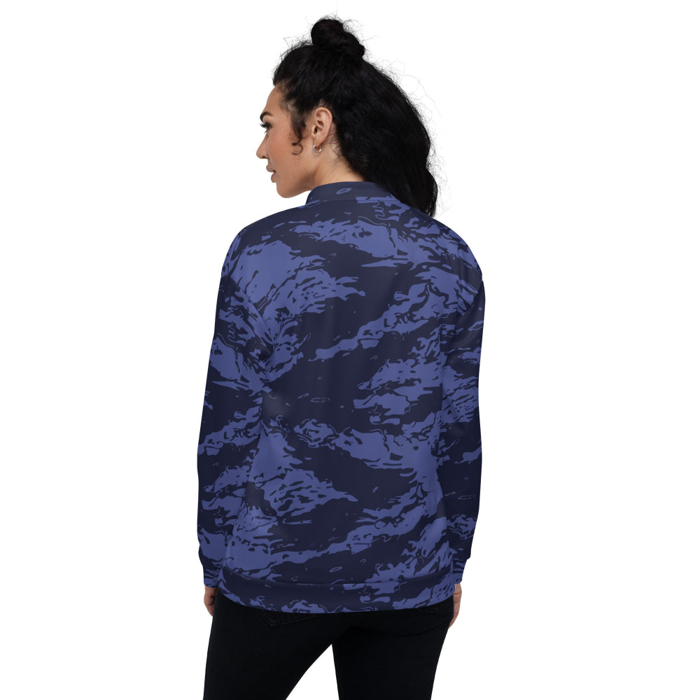 Black OPS Blue Tiger Stripe CAMO Unisex Bomber Jacket