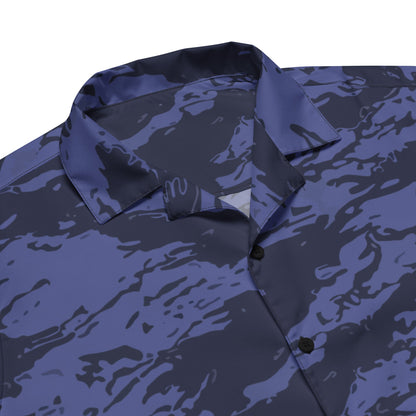 Black OPS Blue Tiger Stripe CAMO Unisex button shirt - Button Shirt