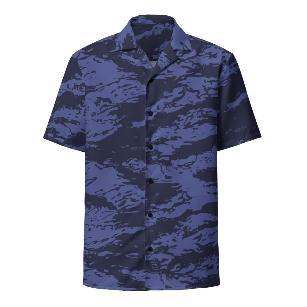 Black OPS Blue Tiger Stripe CAMO Unisex button shirt - Button Shirt