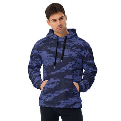 Black OPS Blue Tiger Stripe CAMO Unisex Hoodie - 2XS