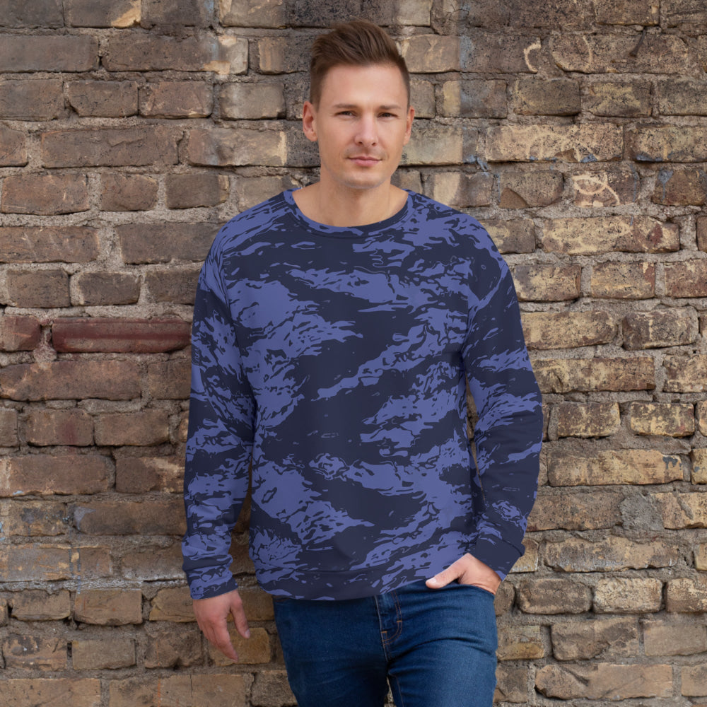 Black OPS Blue Tiger Stripe CAMO Unisex Sweatshirt - XS