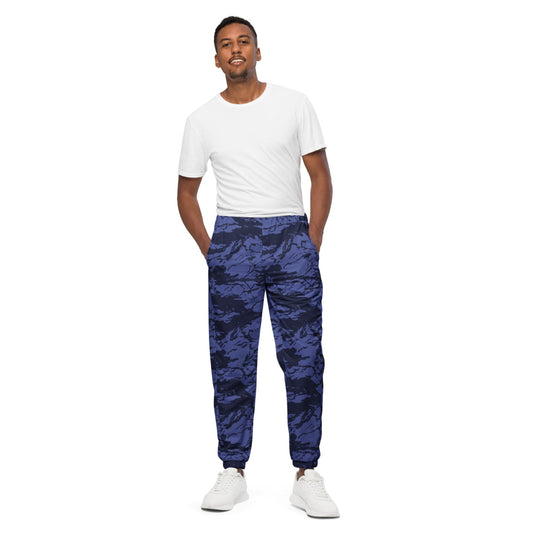 Black OPS Blue Tiger Stripe CAMO Unisex track pants - XS - Track Pants