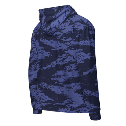 Black OPS Blue Tiger Stripe CAMO Unisex zip hoodie - Zip Hoodie