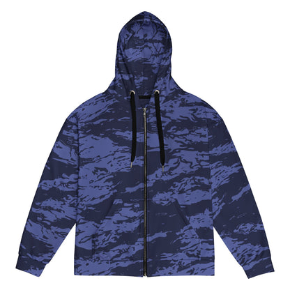 Black OPS Blue Tiger Stripe CAMO Unisex zip hoodie - Zip Hoodie