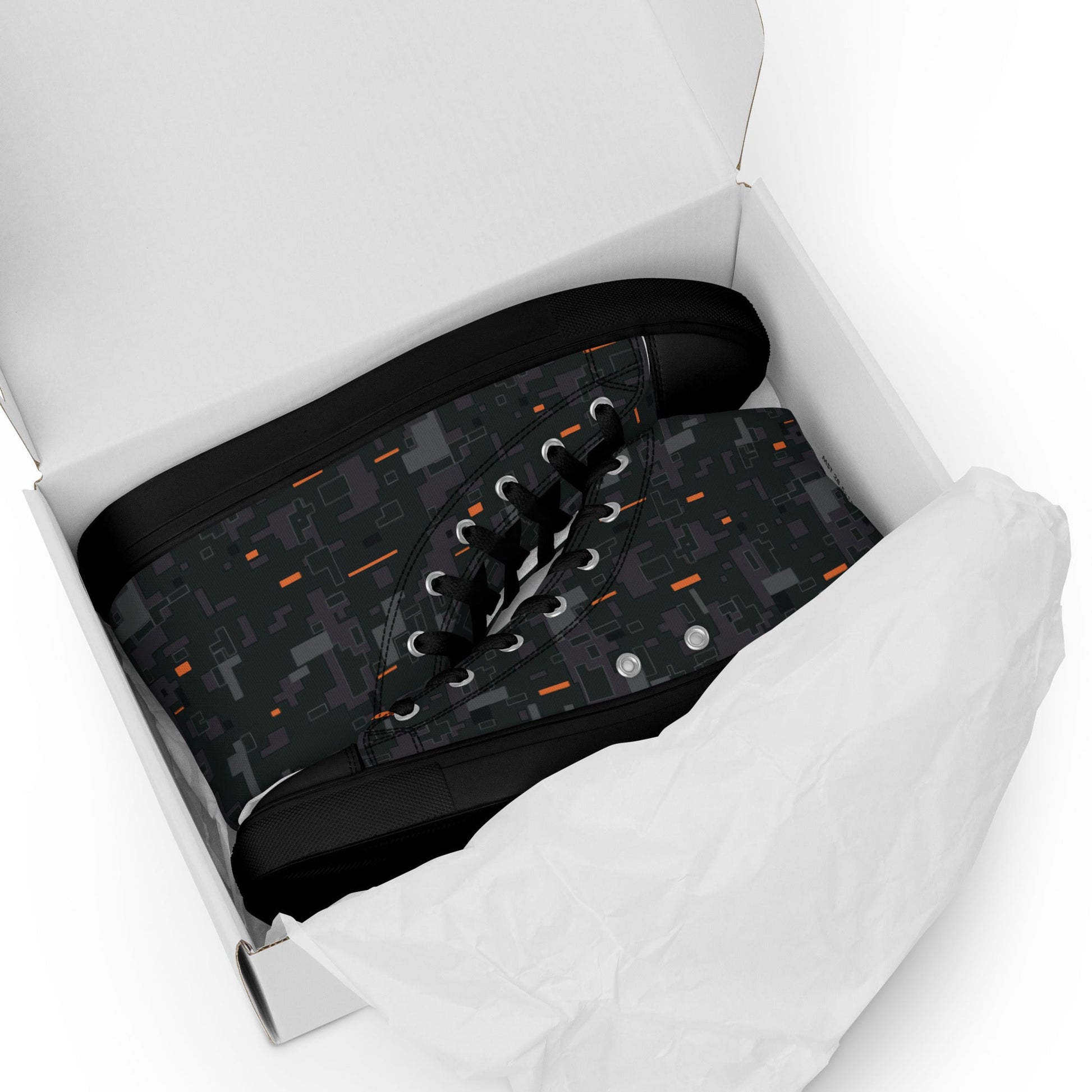 Black OPS CE Digital CAMO Mens high top canvas shoes - High Top Canvas Shoes