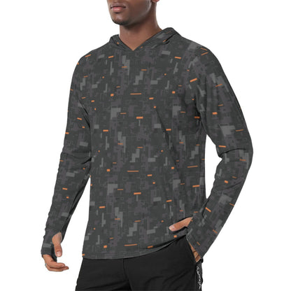 Black OPS CE Digital CAMO Mens Sunscreen Sports Hoodie With Thumb Holes - S / White