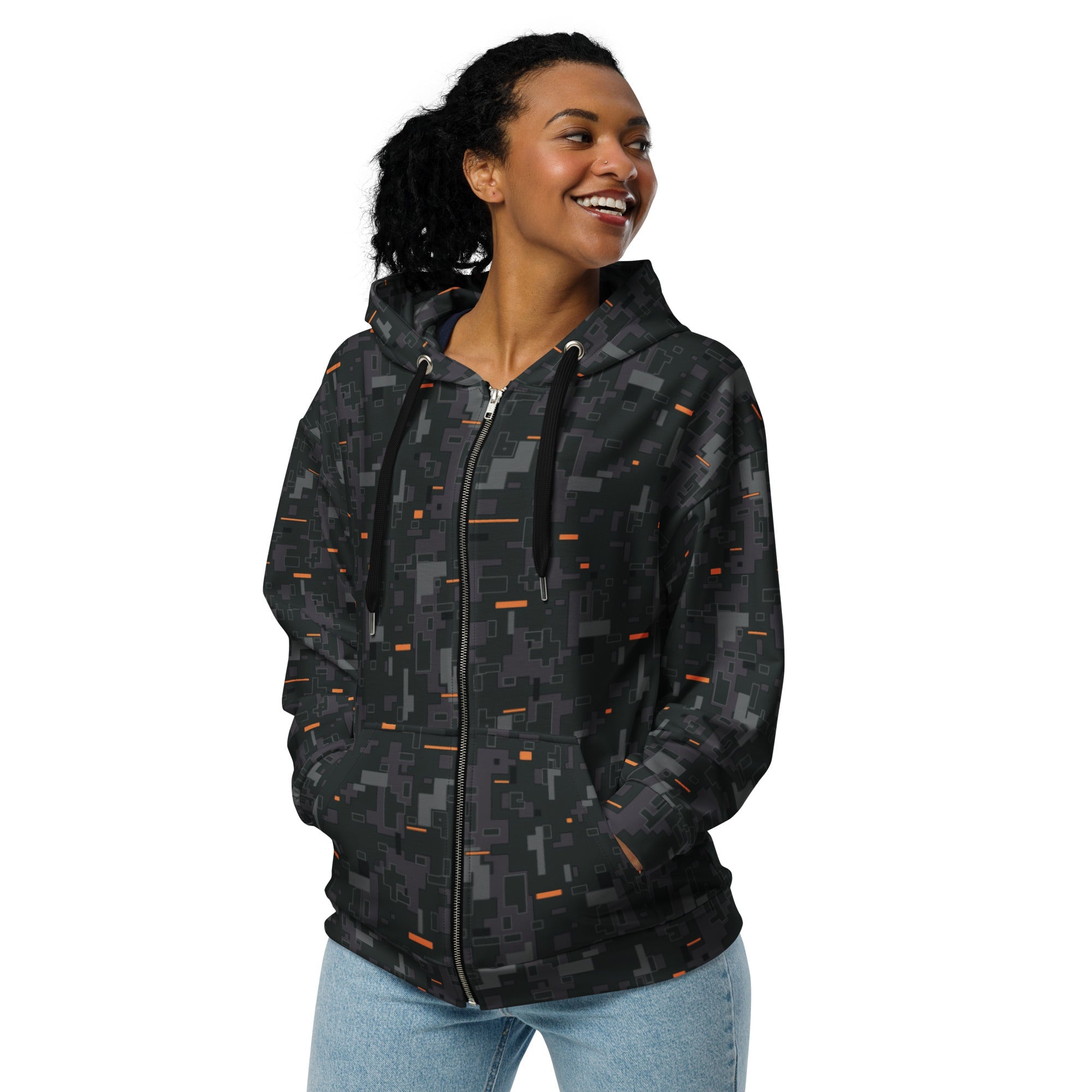 CAMO HQ - Black OPS CE Digital CAMO Unisex Zip Hoodie - Worldwide