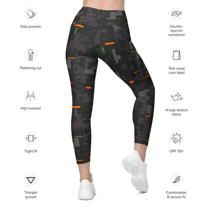 Black OPS Collectors Edition (CE) Digital CAMO Leggings with pockets - Womens With Pockets