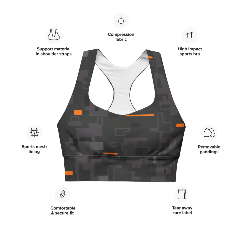 Black OPS Collectors Edition (CE) Digital CAMO Longline sports bra - Womens Sports Bra