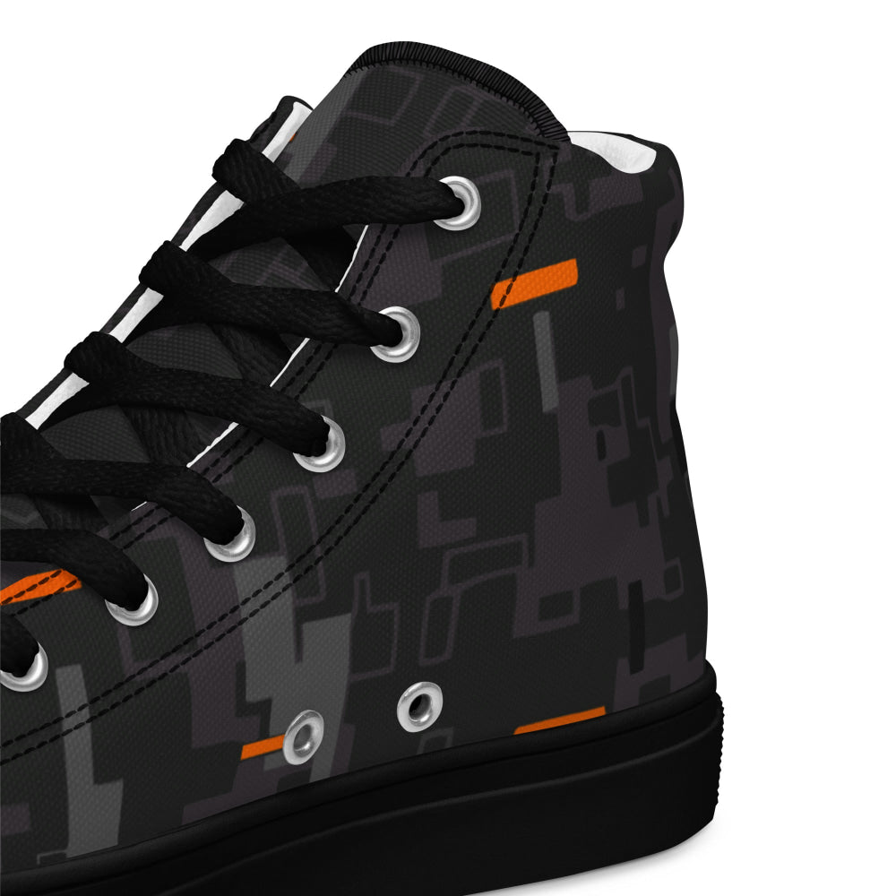 Black OPS Collectors Edition (CE) Digital CAMO Men’s high top canvas shoes - Mens High Top Canvas Shoes