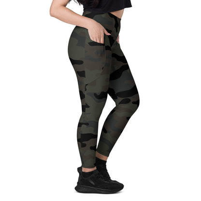 Black OPS Covert CAMO Leggings with pockets - Womens With Pockets