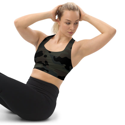 Black OPS Covert CAMO Longline sports bra - Womens Sports Bra