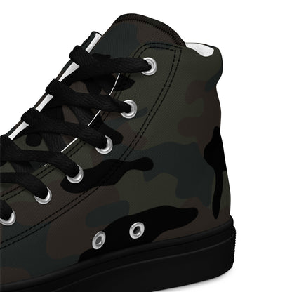 Black OPS Covert CAMO Men’s high top canvas shoes - Mens High Top Canvas Shoes