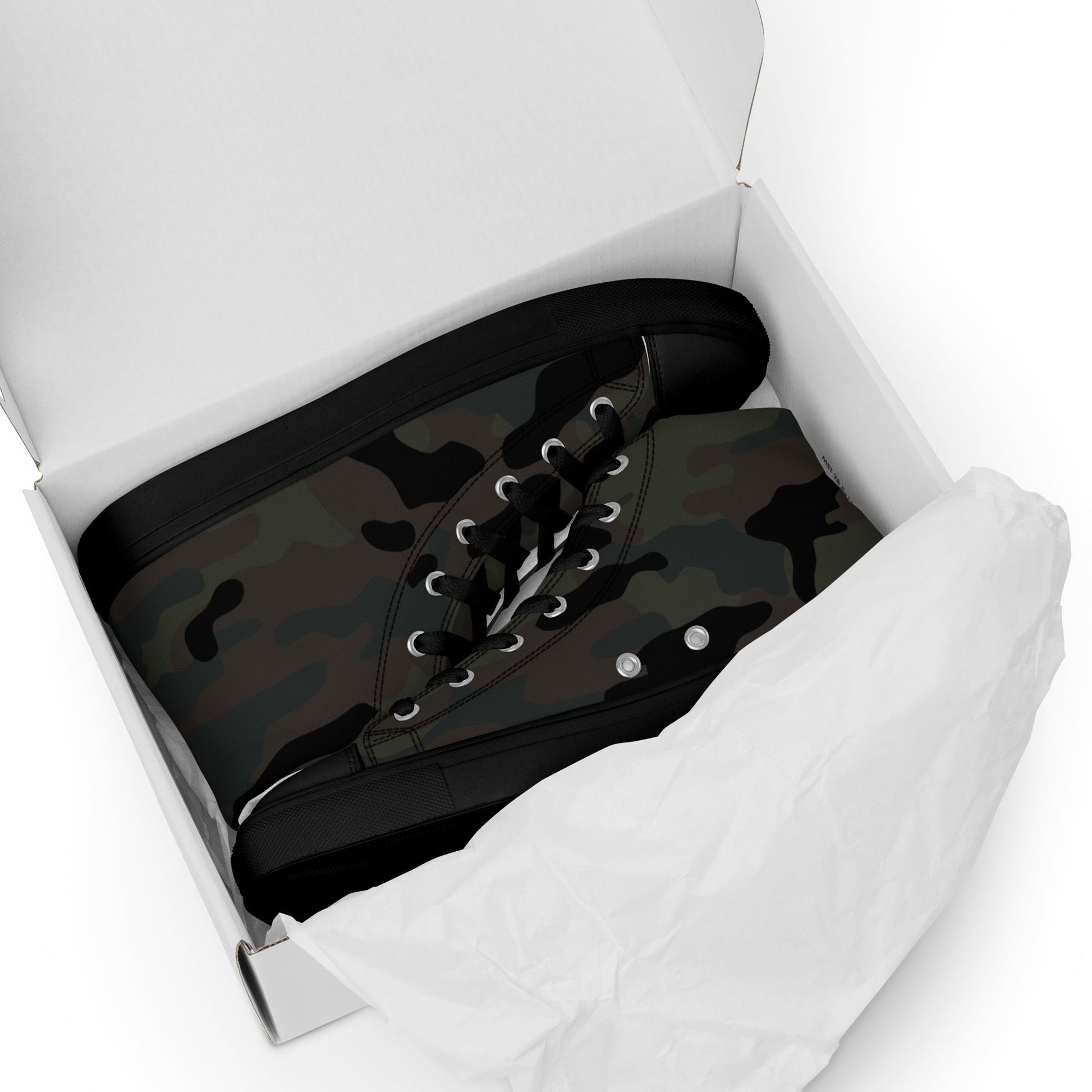 Black OPS Covert CAMO Mens high top canvas shoes - High Top Canvas Shoes
