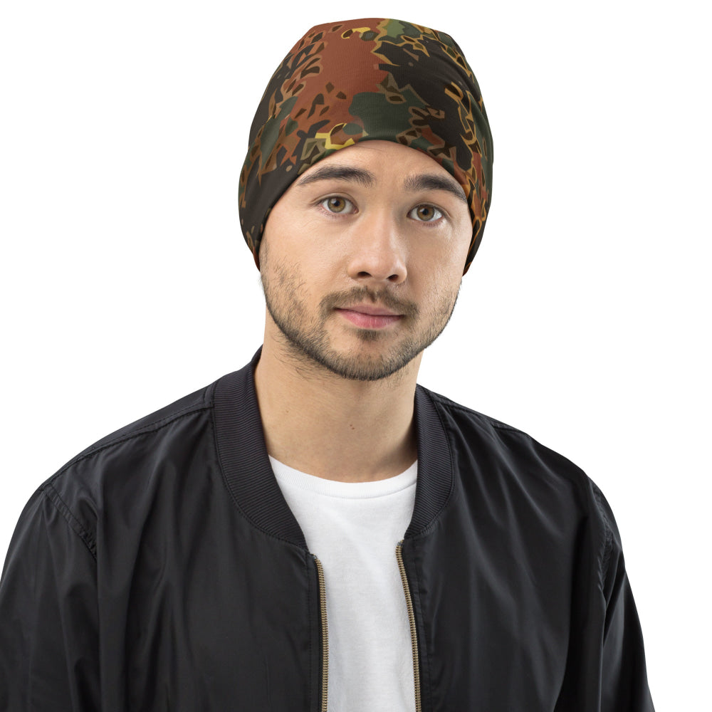 Black OPS Flecktarn Fractal Autumn CAMO Beanie - S