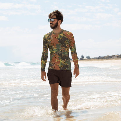 Black OPS Flecktarn Fractal Autumn CAMO Men’s Rash Guard - XS - Mens