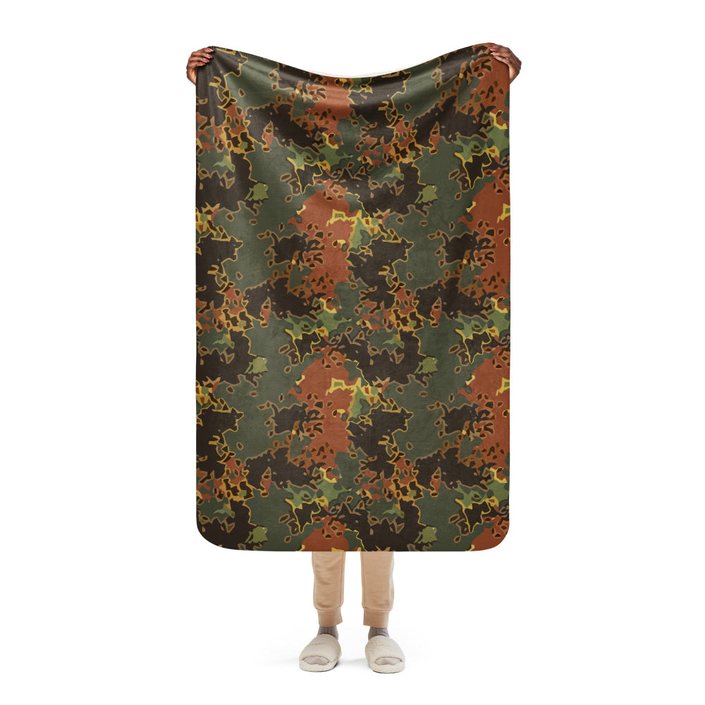 Black OPS Flecktarn Fractal Autumn CAMO Sherpa blanket - 37″×57″ - Blanket