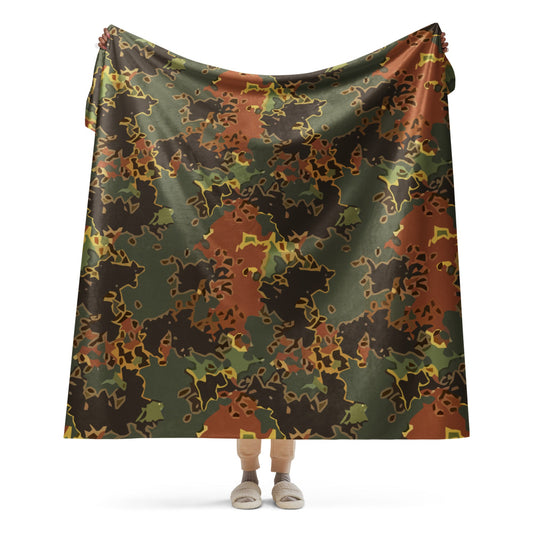 Black OPS Flecktarn Fractal Autumn CAMO Sherpa blanket - 60″×80″ - Blanket