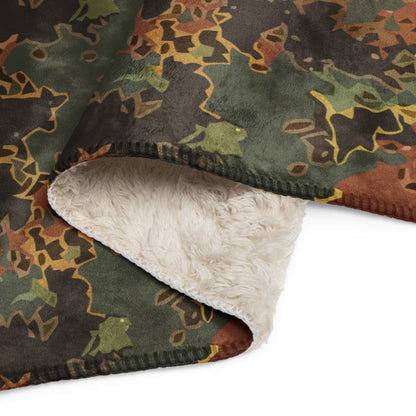 Black OPS Flecktarn Fractal Autumn CAMO Sherpa blanket - Blanket