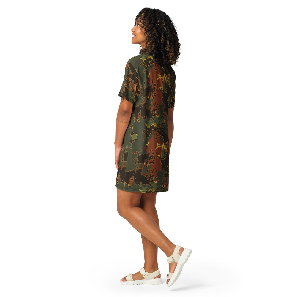 Black OPS Flecktarn Fractal Autumn CAMO T-shirt dress - Womens T-Shirt Dress