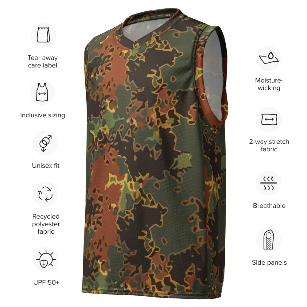 Black OPS Flecktarn Fractal Autumn CAMO unisex basketball jersey - Unisex Basketball Jersey