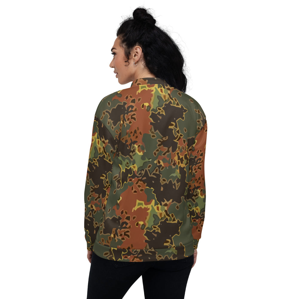 Black OPS Flecktarn Fractal Autumn CAMO Unisex Bomber Jacket