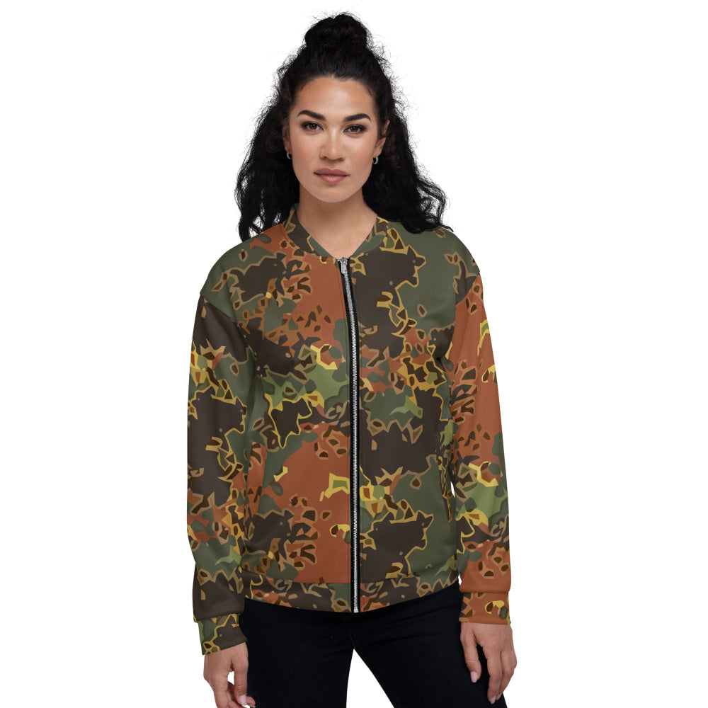 Black OPS Flecktarn Fractal Autumn CAMO Unisex Bomber Jacket