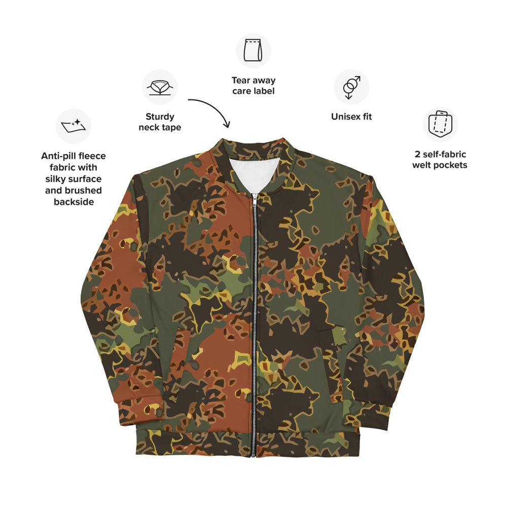 Black OPS Flecktarn Fractal Autumn CAMO Unisex Bomber Jacket