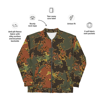 Black OPS Flecktarn Fractal Autumn CAMO Unisex Bomber Jacket