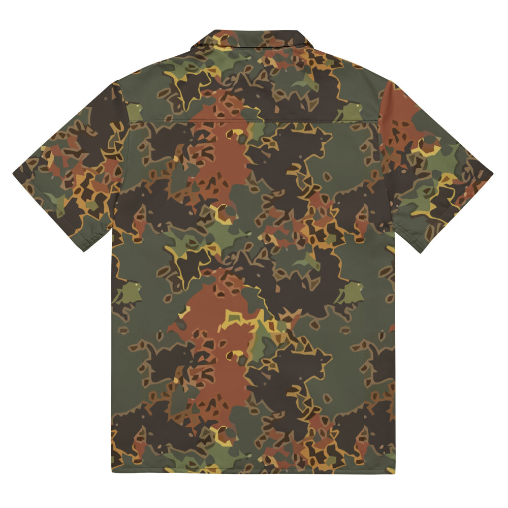 Black OPS Flecktarn Fractal Autumn CAMO Unisex button shirt - Button Shirt