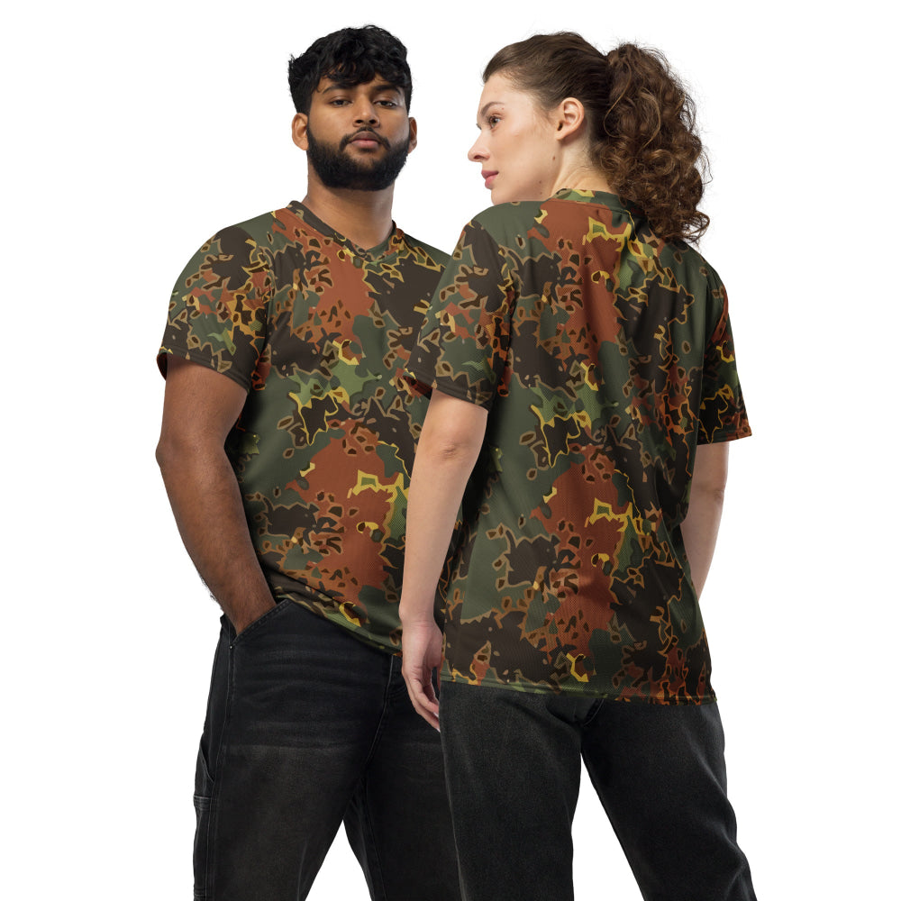 Black OPS Flecktarn Fractal Autumn CAMO unisex sports jersey - 2XS - Unisex Sports Jersey