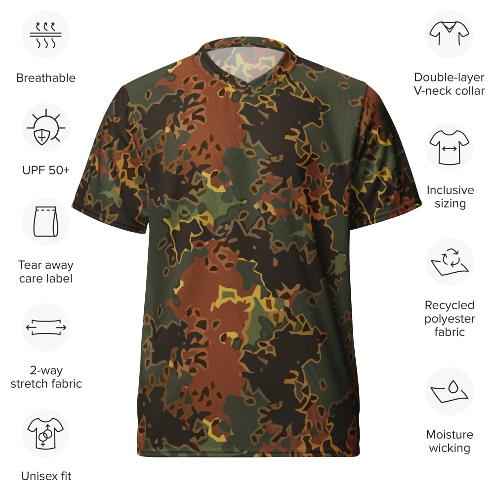 Black OPS Flecktarn Fractal Autumn CAMO unisex sports jersey - Unisex Sports Jersey