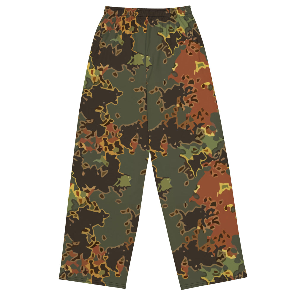 Black OPS Flecktarn Fractal Autumn CAMO unisex wide-leg pants - Unisex Wide-Leg Pants