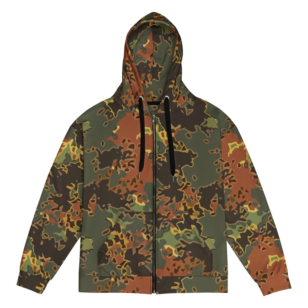 Black OPS Flecktarn Fractal Autumn CAMO Unisex zip hoodie - Zip Hoodie