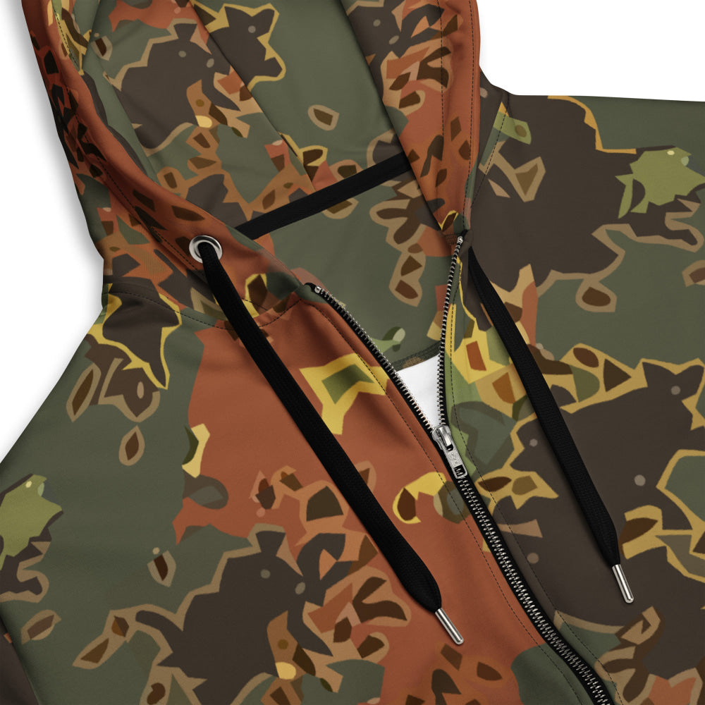 Black OPS Flecktarn Fractal Autumn CAMO Unisex zip hoodie - Zip Hoodie