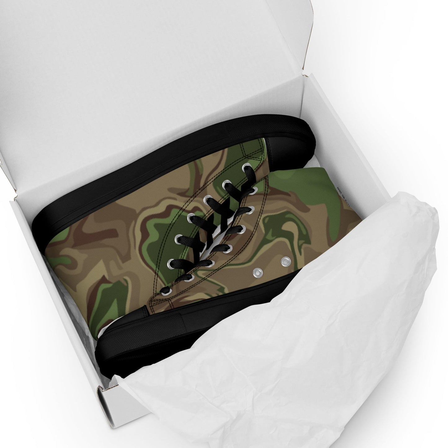 Black OPS Sludgeflow Morphic CAMO Mens high top canvas shoes - High Top Canvas Shoes