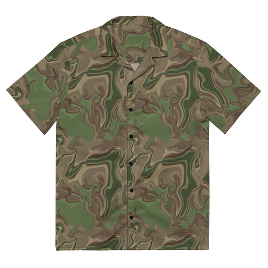 Black OPS Sludgeflow Morphic CAMO Unisex button shirt - 2XS - Button Shirts