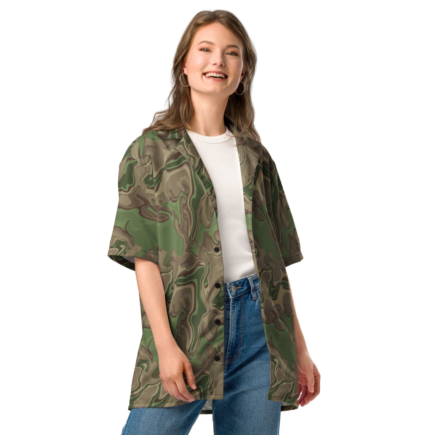 Black OPS Sludgeflow Morphic CAMO Unisex button shirt - Button Shirts