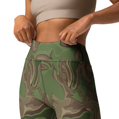 Black OPS Sludgeflow Morphic CAMO Yoga Leggings - Womens