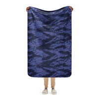 Blue Tiger Stripe CAMO Sherpa blanket - 37″×57″