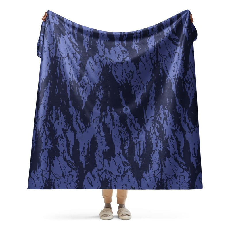 Blue Tiger Stripe CAMO Sherpa blanket - 60″×80″