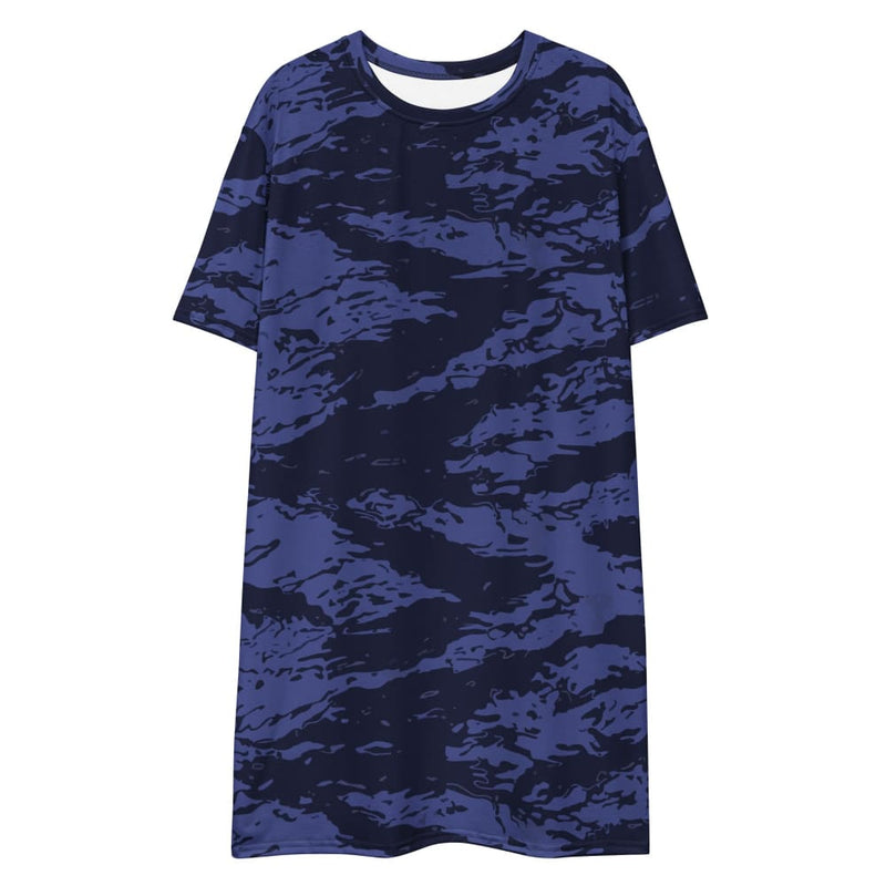 Blue Tiger Stripe CAMO T-shirt dress