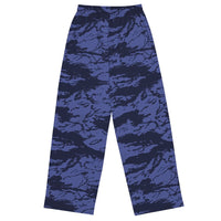 Blue Tiger Stripe CAMO unisex wide-leg pants
